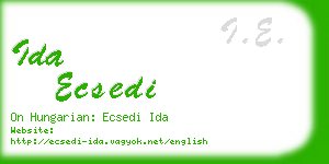 ida ecsedi business card